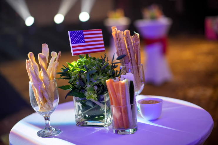 ESG and Sustainable event elements prepared by Above Creative Events at the US Independence Day Celebration Night.