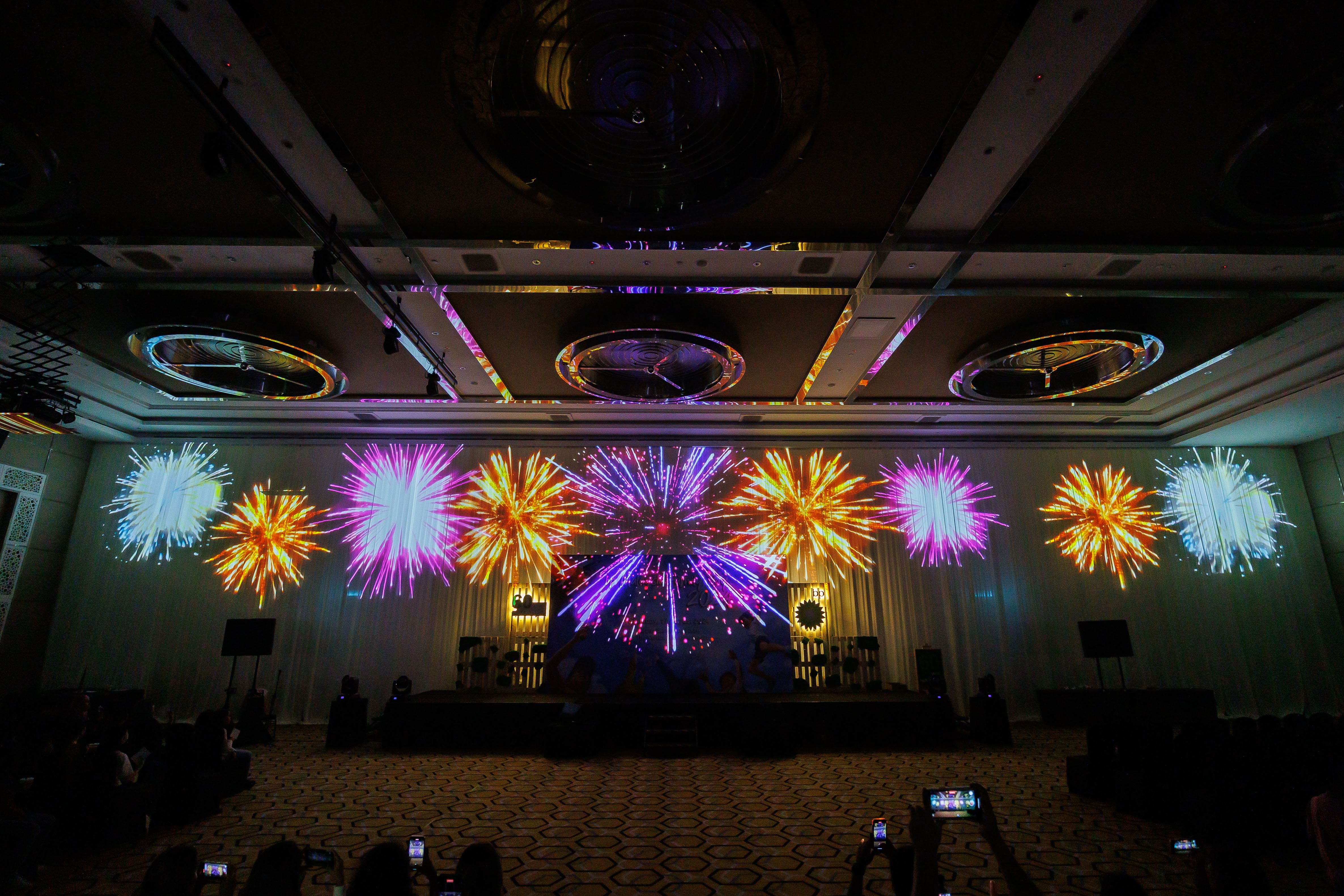 Sustainable corporate events programme such as digital fireworks by Above Creative Events with eco-conscious design in Malaysia.