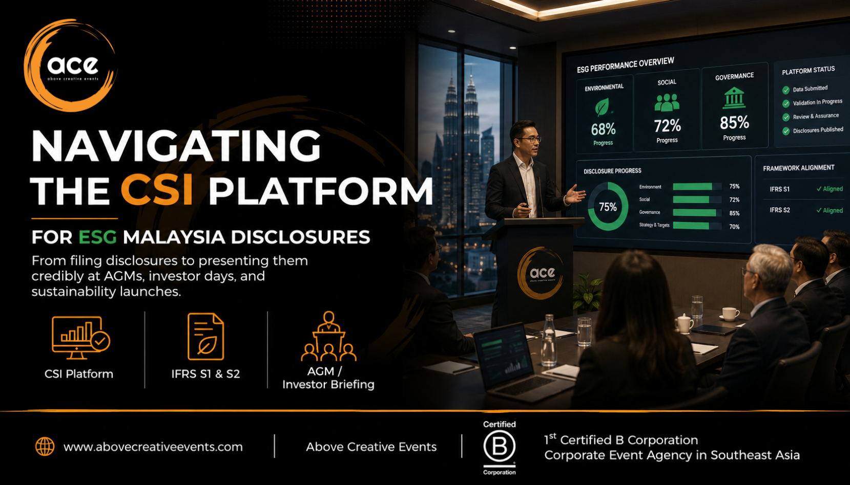 ESG Malaysia sustainability disclosures presented during a corporate investor briefing.